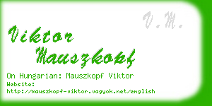 viktor mauszkopf business card